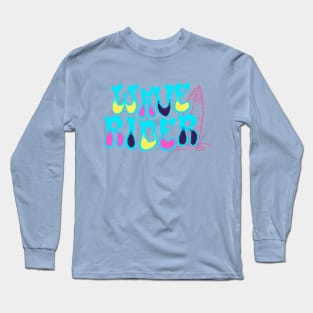 Colorful Wave Rider Surfer Vibes! Long Sleeve T-Shirt